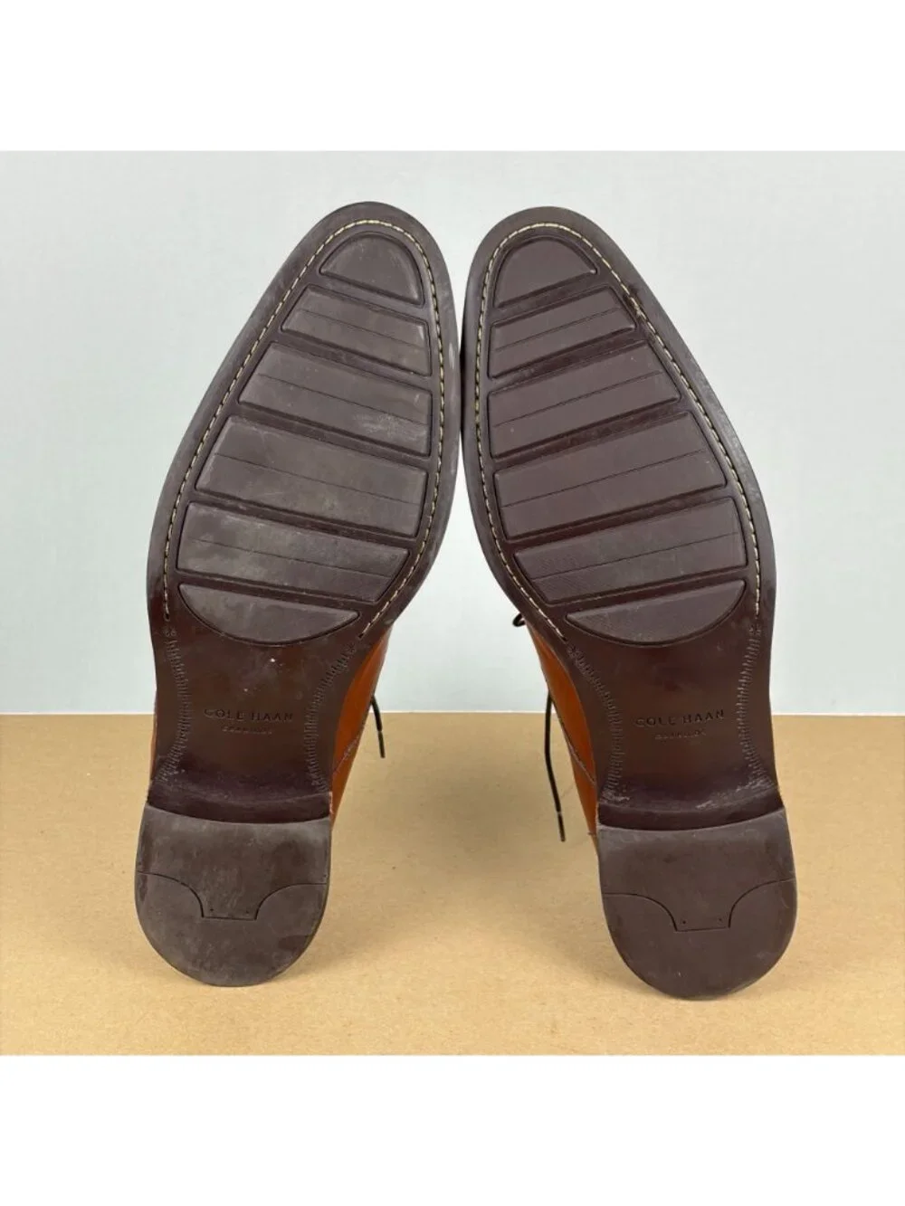 Cole Haan Grand.OS Lenox Hill Cap Toe Leather Shoes Mens 15 Brown Oxford Lace Up